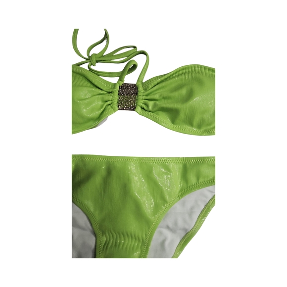 1 NWOT Naika Green Bikini Set with Rh - Picture 2 of 10